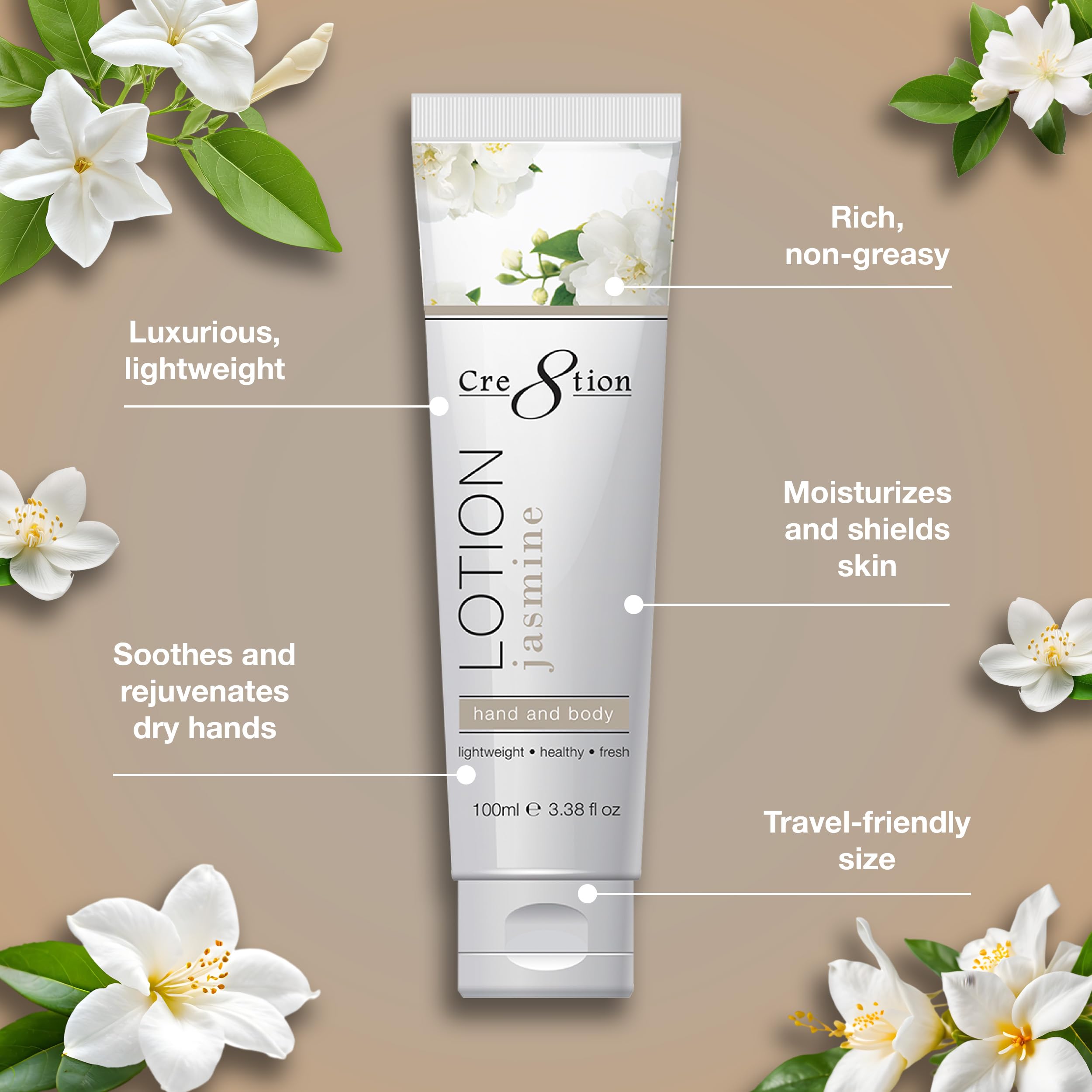 Amazon.com : Cre8tion Spa Jasmine Hand & Body Lotion, Luxurious